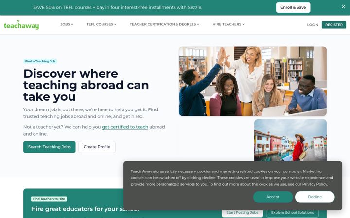 Screenshot of teachaway.com