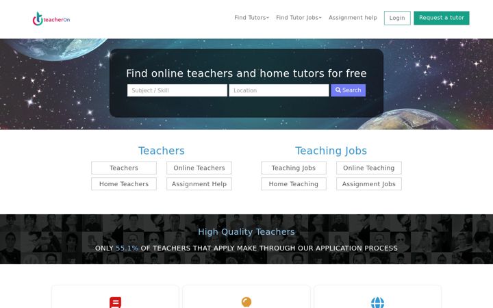 Snimka zaslona za teacheron.com
