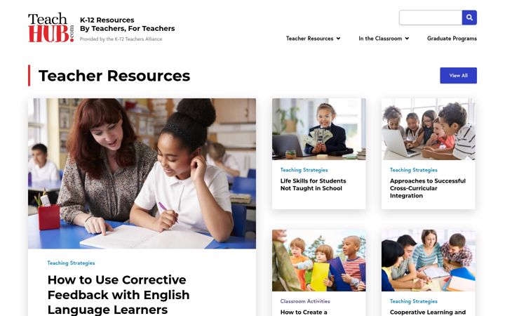 Screenshot of teachhub.com