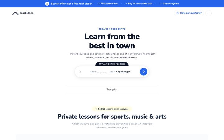 Екранна снимка на teachme.to