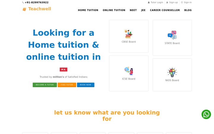 Screenshot of teachwell.in