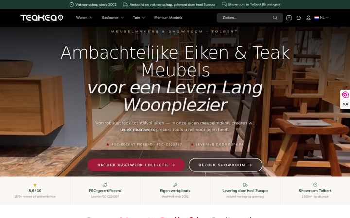 Screenshot of teakea.nl