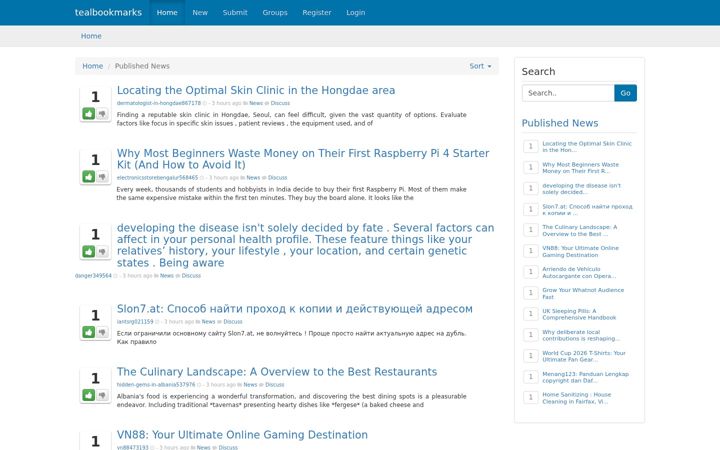 Screenshot of tealbookmarks.com