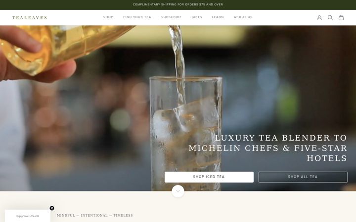 Snimka zaslona za tealeaves.com
