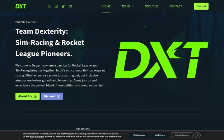 Captură de ecran a team-dexterity.de