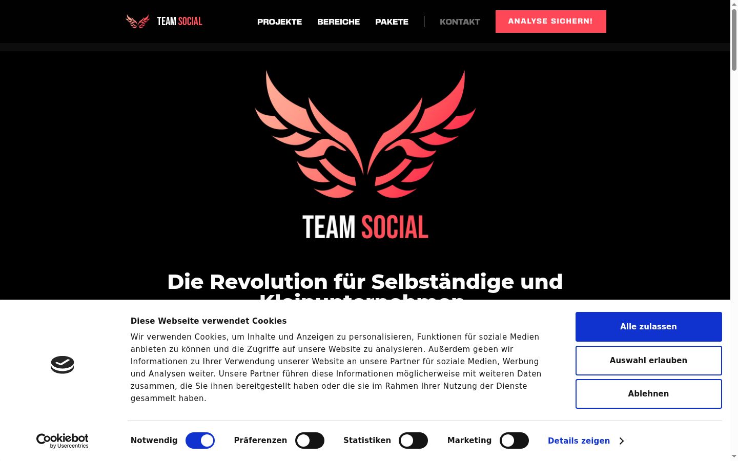Screenshot of the consent banner shown before any interaction