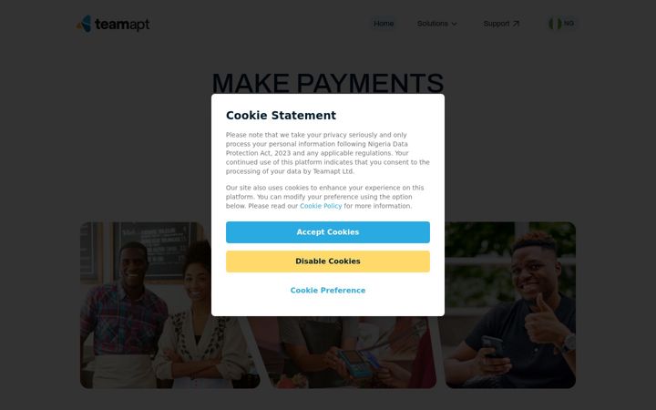 Screenshot of teamapt.com