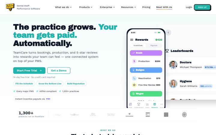 Screenshot of teamcaredental.com