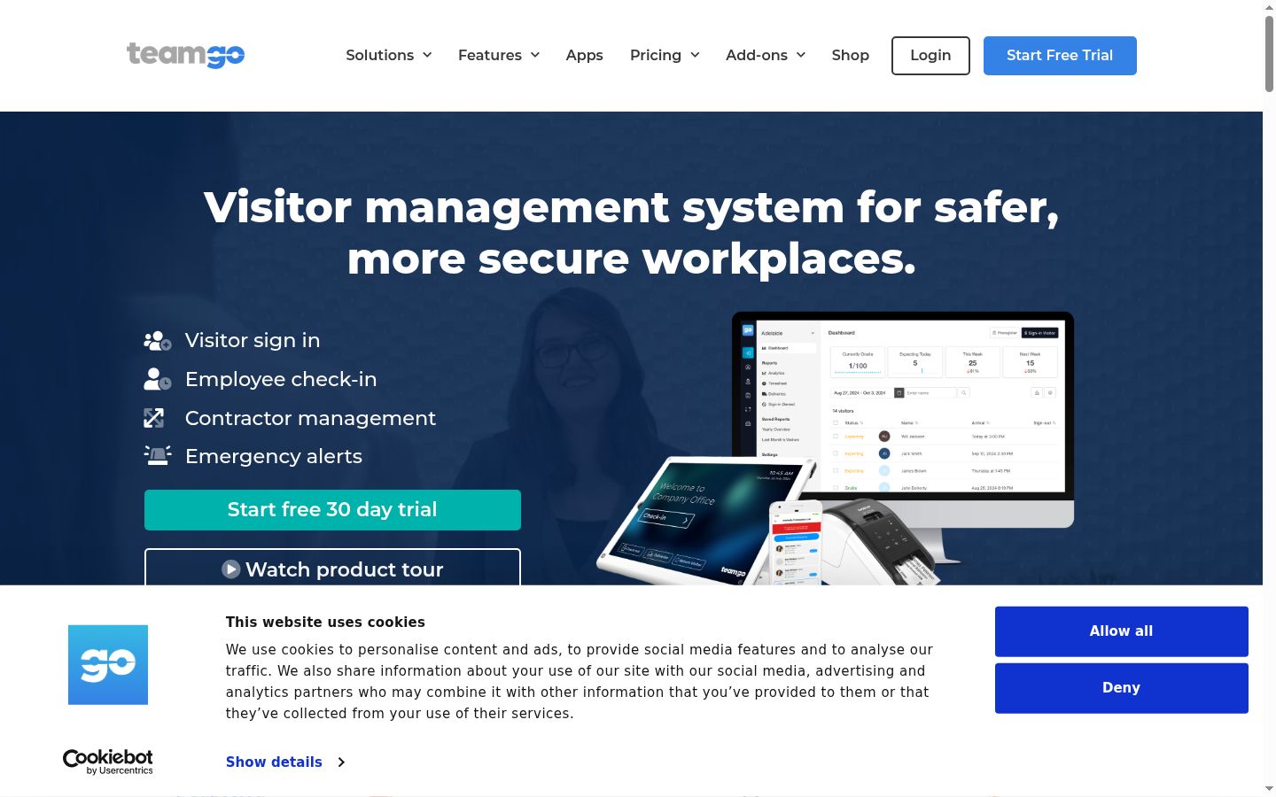 Screenshot of the consent banner shown before any interaction
