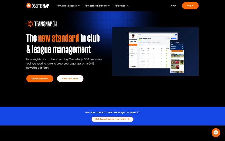 Skærmbillede af teamsnap.com