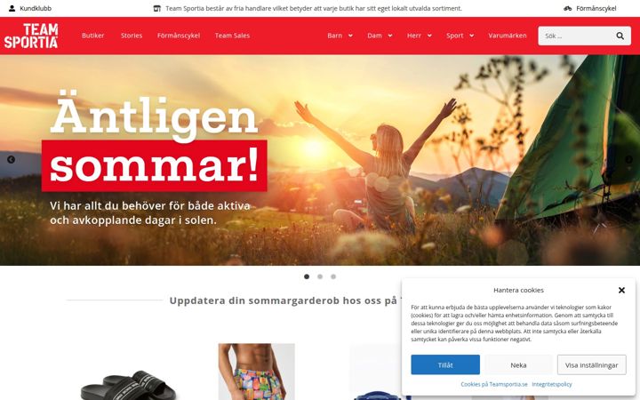 Screenshot of teamsportia.se