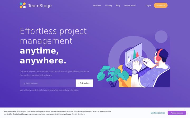 Screenshot of teamstage.io