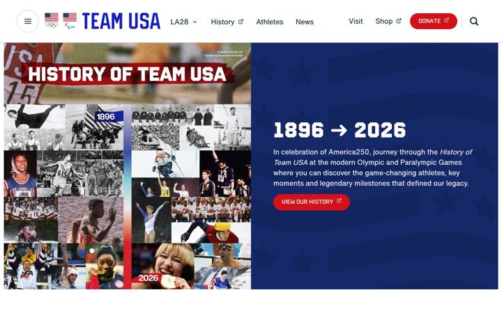 Screenshot of teamusa.com