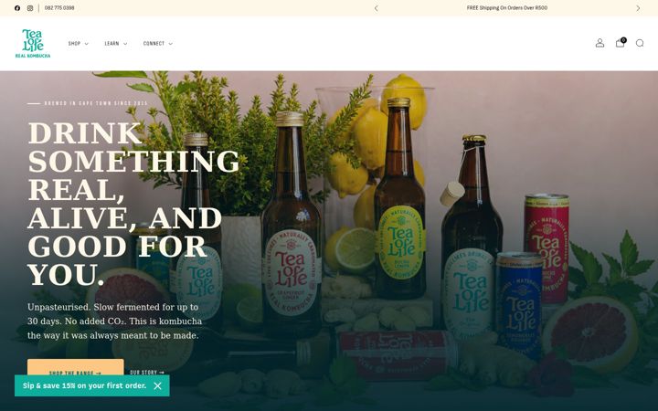 Screenshot ta' teaoflife.co.za