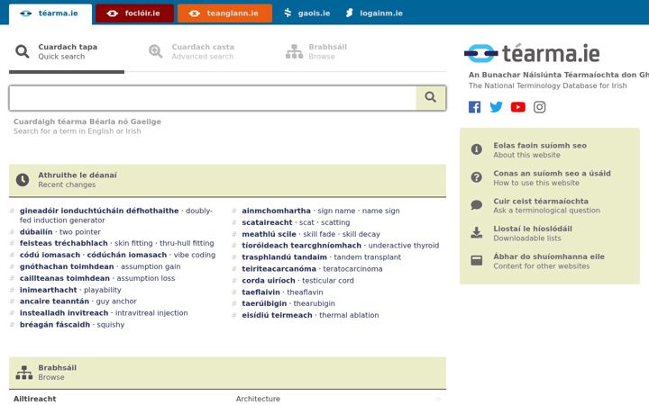 Screenshot του tearma.ie