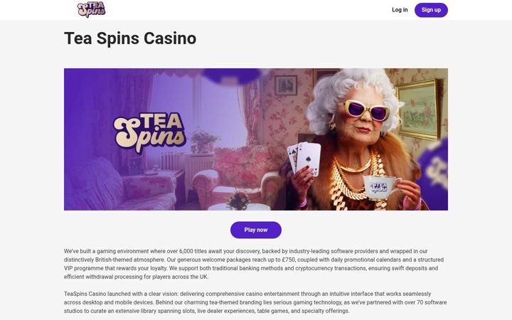 Snímek obrazovky teaspins-casino.co.uk