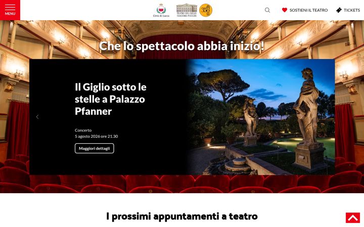 Captura de ecrã de teatrodelgigliogiacomopuccini.it