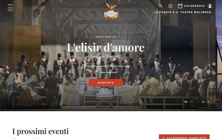 Screenshot of teatrolafenice.it