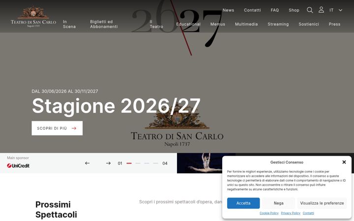 Screenshot of teatrosancarlo.it