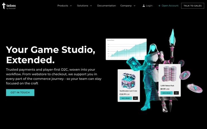 Screenshot di tebex.io