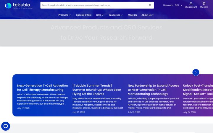 Screenshot of tebubio.com