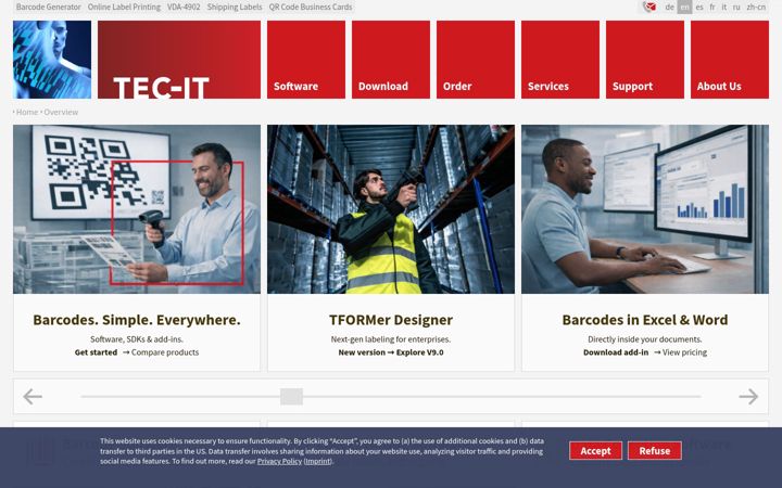 Capture d'écran de tec-it.com