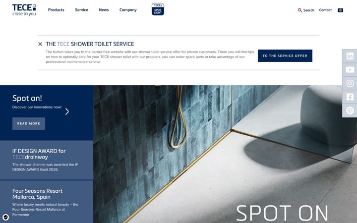 Screenshot of tece.com