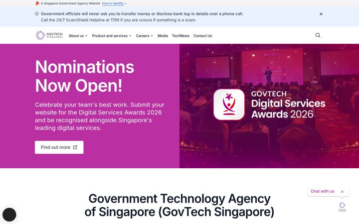 Screenshot of tech.gov.sg