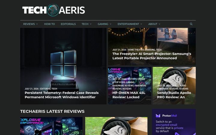 Screenshot of techaeris.com