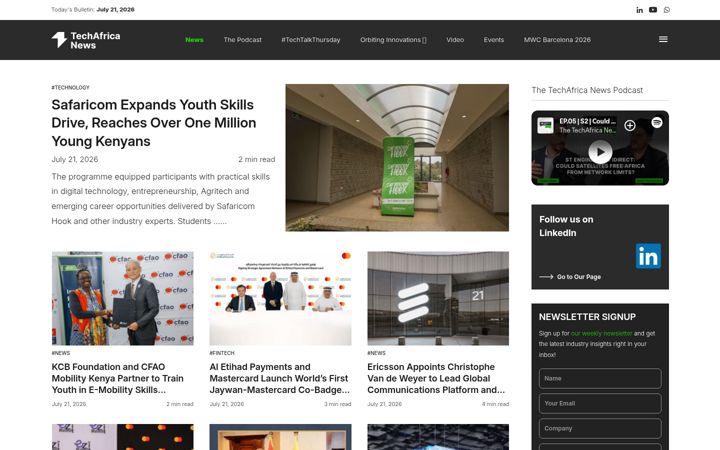 Screenshot of techafricanews.com