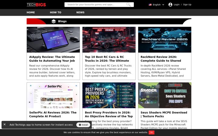 Screenshot of techbigs.com