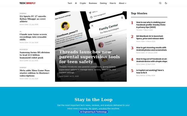 Screenshot of techbriefly.com