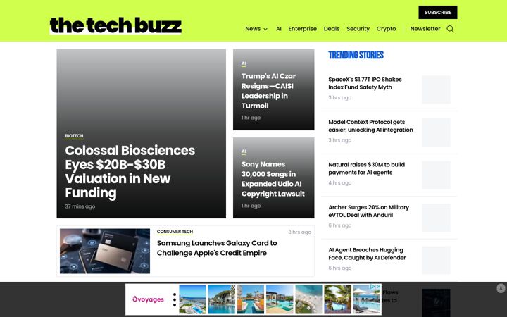 Screenshot of techbuzz.ai