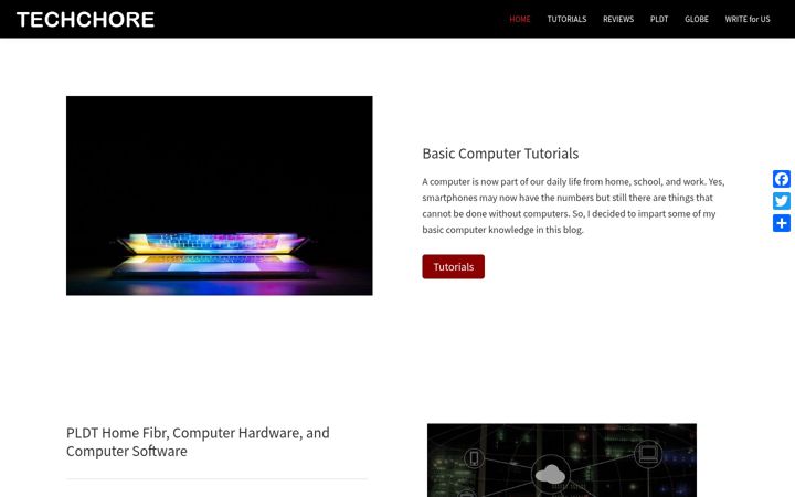 Screenshot von techchore.com