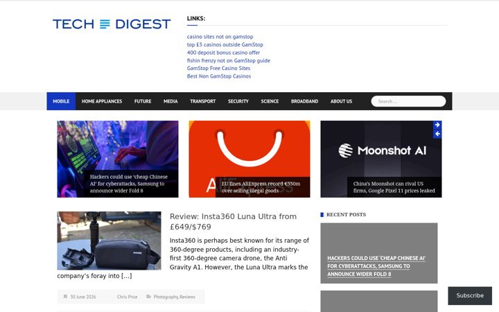 Screenshot of techdigest.tv