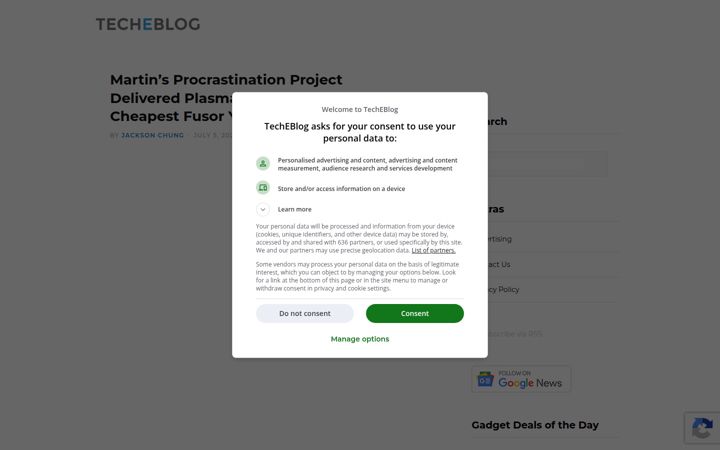 Screenshot of techeblog.com