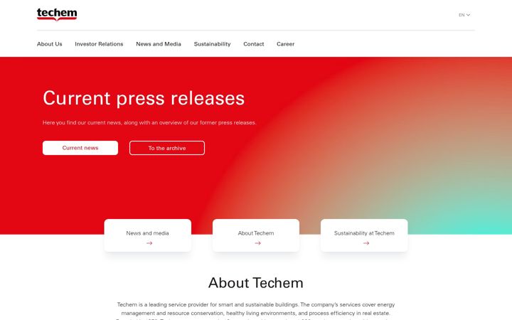 Screenshot of techem.com