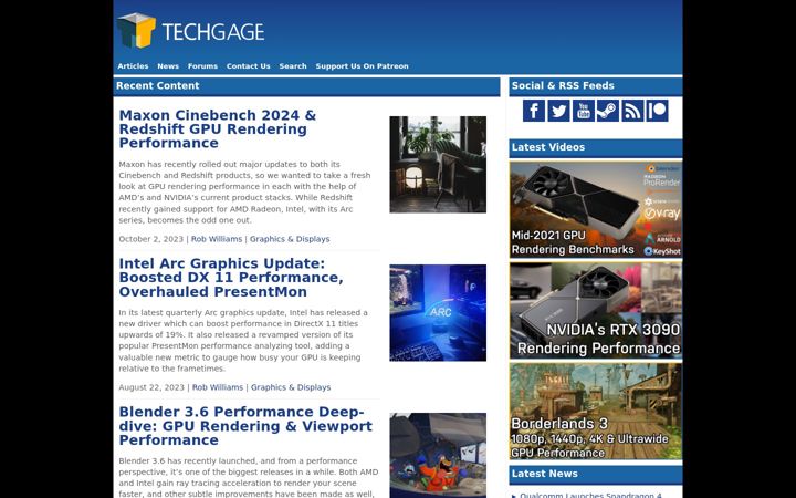 Posnetek zaslona techgage.com