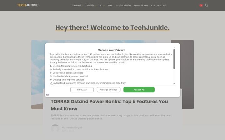 Screenshot of techjunkie.com