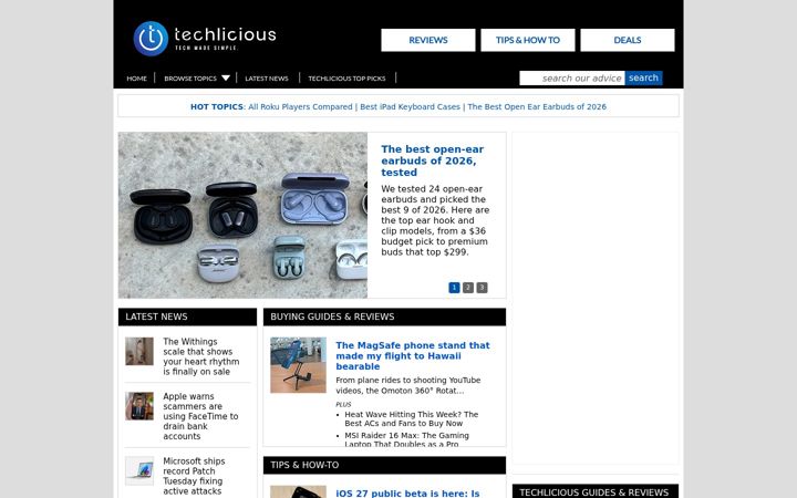 Screenshot of techlicious.com