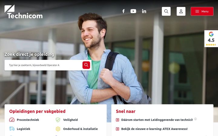 Skærmbillede af technicom.nl
