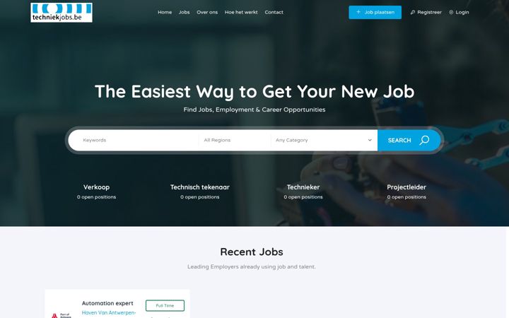 Screenshot di techniekjobs.be