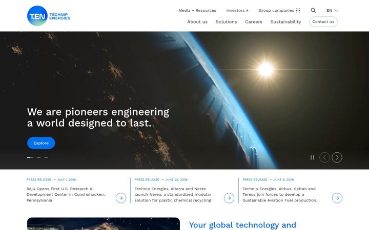 Screenshot of technipenergies.com
