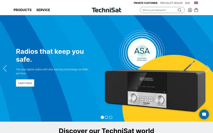 Screenshot van technisat.com