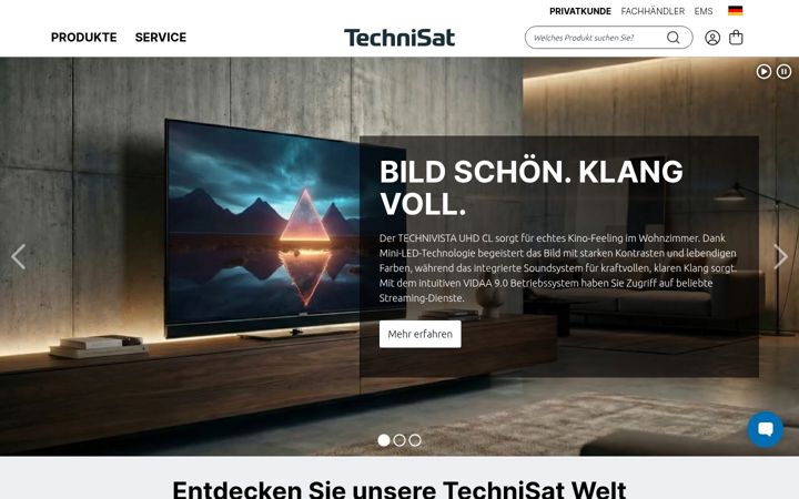 Screenshot of technisat.de