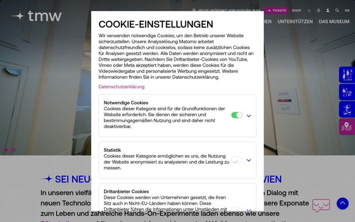 Screenshot of technischesmuseum.at