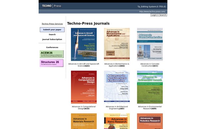 Snímek obrazovky techno-press.org