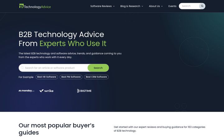 Snímek obrazovky technologyadvice.com