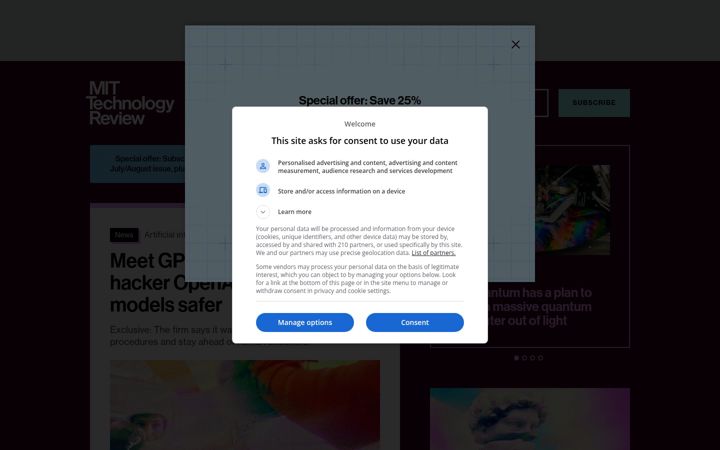 Screenshot van technologyreview.com