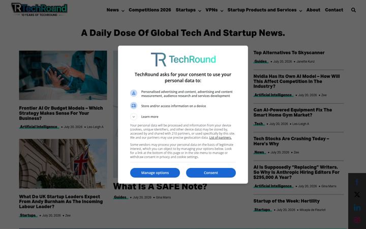 Screenshot of techround.co.uk